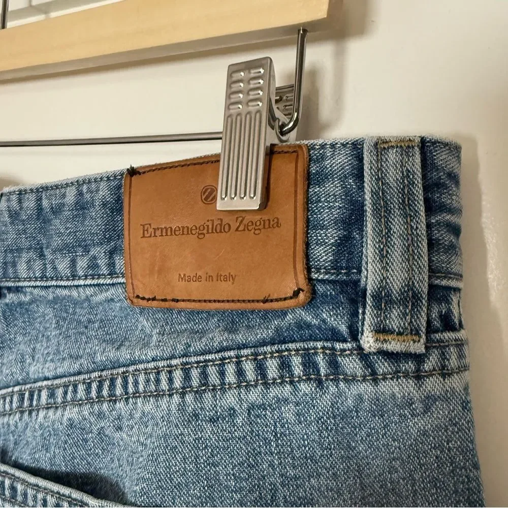 Ermenegildo Zegna Jeans Mens Sz 38 Blue Straight Designer Denim Made in Italy